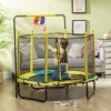 Okak 4.6 FT Kids Trampolines with Basketball Hoop, Mini Trampolines with Safety Enclosure, Springfree Trampolines for Indoor, Outdoor - 2 of 4