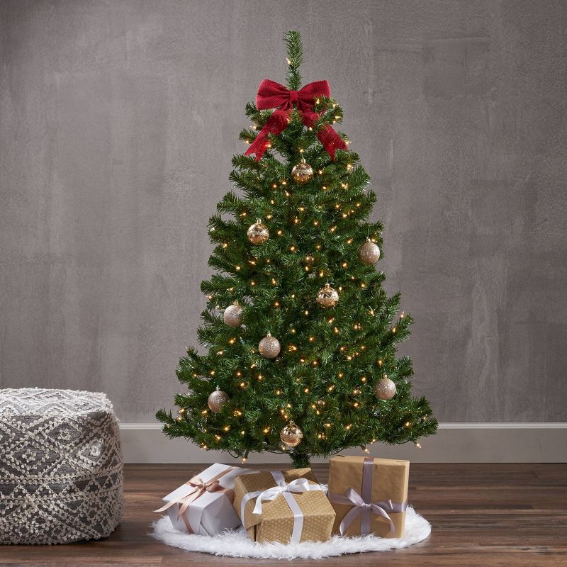 4.5ft Noble Fir Hinged Artificial Christmas Tree Clear Lights - Christopher Knight Home, 4 of 8