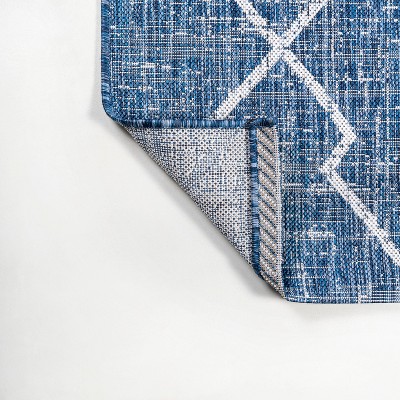 Boho Chic Blue/Ivory Diamond Trellis 8' x 10' Synthetic Rug