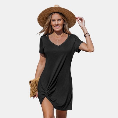 Women's Chic Short Sleeve Beach Twist Dress - Cupshe