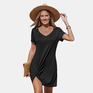 Women's Chic Short Sleeve Beach Twist Dress - Cupshe - 1 of 4