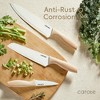 CAROTE 12PCS Knife set with Blade Guards,Granite Nonstick Ceramic Coating,Stainless Steel blade, Wooden Handle, Essential knife set,White - 3 of 4
