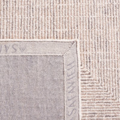 Ivory Abstract Handmade Round Wool Tufted Rug, 6' x 9'
