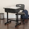 Flash Furniture Nila Adjustable Height Student Desk and Chair with Black Pedestal Frame - Set of 3 - image 2 of 4