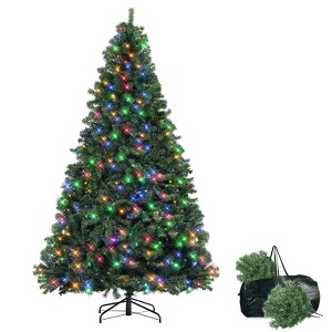 Pre-lit Artificial Christmas Tree with LED Lights, Sturdy Metal Stand, Christmas Tree for  Indoor  and Outdoor Use - 1 of 4