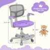 Costway Kids Desk Chair Children Study Chair with Adjustable Height, Armrest & Footrest Purple/Pink/Green/Gray/Blue - 3 of 4