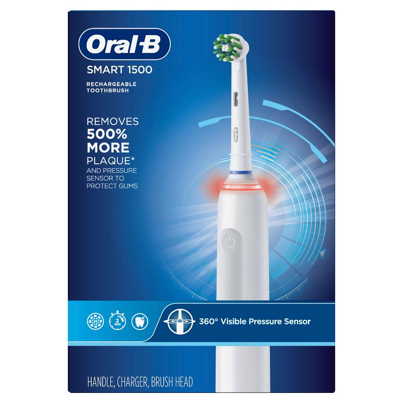 Oral-B 1500 CrossAction Electric Power Rechargeable Battery Toothbrush Powered by Braun, 1 of 11