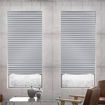 Royalcraft Cordless Zebra Blinds for Windows,34 W x 72 H GreyDual Layer  Zebra Roller Shades Blinds for Windows, Sheer or Privacy Light Control, Day
