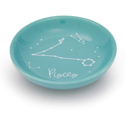 Zodaca Pisces Jewelry Tray, Ceramic Zodiac Sign Trinket Dish (3.5 Inches)
