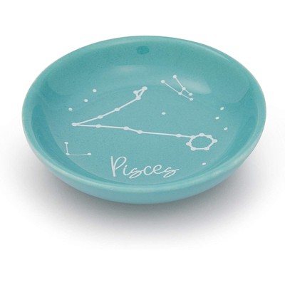 Zodaca Pisces Jewelry Tray, Ceramic Zodiac Sign Trinket Dish (3.5 Inches)