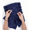 Luxury 4 - Piece Bath Towel Set, 600 GSM Turkish Cotton, Navy Blue, 27x54 In - 3 of 4