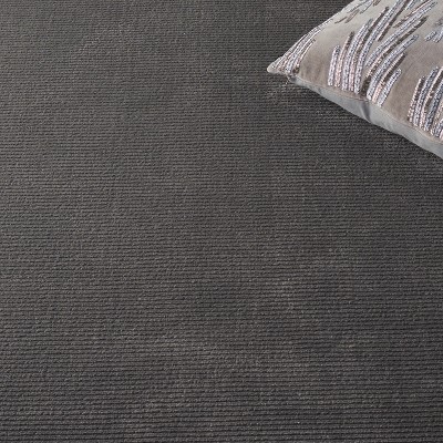 Charcoal Rectangular Synthetic Non-slip Area Rug