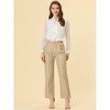 INSPIRE CHIC Women's Christmas Plaid Elastic Waist Casual Work Office Long Pants - 3 of 4