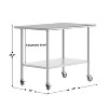 Flash Furniture Rawcliffe Portable Prep and Work Table with NSF Certified 18 Gauge Stainless Steel Top Shelf, Galvanized Steel Undershelf and 4 Caster - 4 of 4