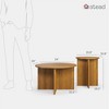 Stead​ Round Fluted Nesting Coffee Table - 2 Piece Coffee Table Set - Living Room Furniture - Modern Home Decor - Medium Oak - 2 of 4