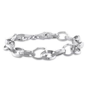 EVERLY JEWELRY | Silver Rolo Chain Bracelet, 7.5 in- Multiple Metal Color Option - 1 of 4