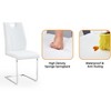 Gulches Set of 4 Modern Dining Chairs - Faux Leather Padded Seat with Chrome Metal Legs, Side Chairs for Kitchen/Living/Bedroom/Dining Room (White) - 2 of 4