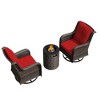 UPTION 3-Piece Wicker Outdoor Seating Group with Fire Pit - 3 of 4