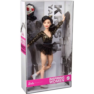 Barbie Inspiring Women Kristi Yamaguchi Doll in Black and Gold Costume