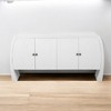 Elegant 4-Door Ash Veneer Storage Cabinet with Curved Legs, Antique Brass Handles,MDF Construction, Large Storage Space for Hallways,Entrances - 3 of 4
