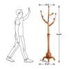 Bekrvio Coat Rack Freestanding Wood Tree Rack with 8 Hooks, Teak - 2 of 4