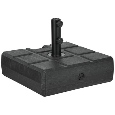 Outsunny 88 lbs. Fillable Umbrella Base with Steel Umbrella Holder for 1.25", 1.5" or 2" Umbrella Poles