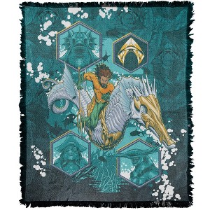 Aquaman And The Lost Kingdom Seahorse Splash Blanket 50"x60" Woven Tapestry - 1 of 4