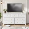Dresser for Bedroom, Modern Wide Drawer Dresser with Storage, Wooden Closet Dressers Chest of Drawers Freestanding White - 4 of 4