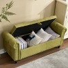 Sapphtopaz 55" Storage Bench Upholstered Vanity Stool with Button Tufted and Nailhead Storage Ottoman for Living Room, Bedroom, Entryway - 2 of 4