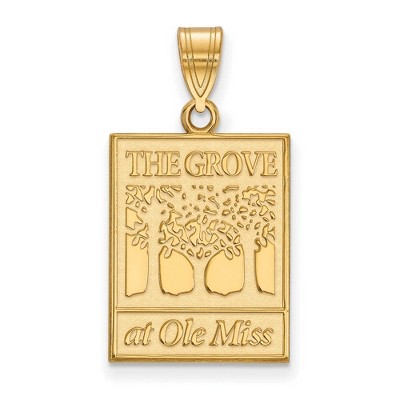 Black Bow Jewelry 10k Yellow Gold Mississippi Rebels NCAA Large Pendant