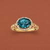 Ross-Simons 3.00 Carat London Blue Topaz and .10 ct. t.w. Diamond Ring in 14kt Yellow Gold - 4 of 4