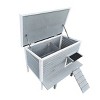 LAOTIES Outdoor Wooden Cat House,Elevated Weatherproof Shelter For Feral Cats With Free Door,Porch And Openable Roof - 2 of 4