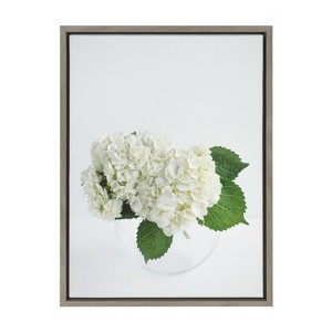 Kate and Laurel Sylvie Hydrangea Cluster Framed Canvas by Emiko and Mark Franzen of F2Images, 18x24, Gray - 1 of 4