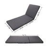 Outdoor Chaise Lounge Chair with 6-Position Adjustable Backrest,Acacia solid wood,TEAK COLOR - 3 of 4