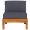 vidaXL Middle Sofas 2 pcs with Dark Gray Cushions Solid Acacia Wood - 3 of 4
