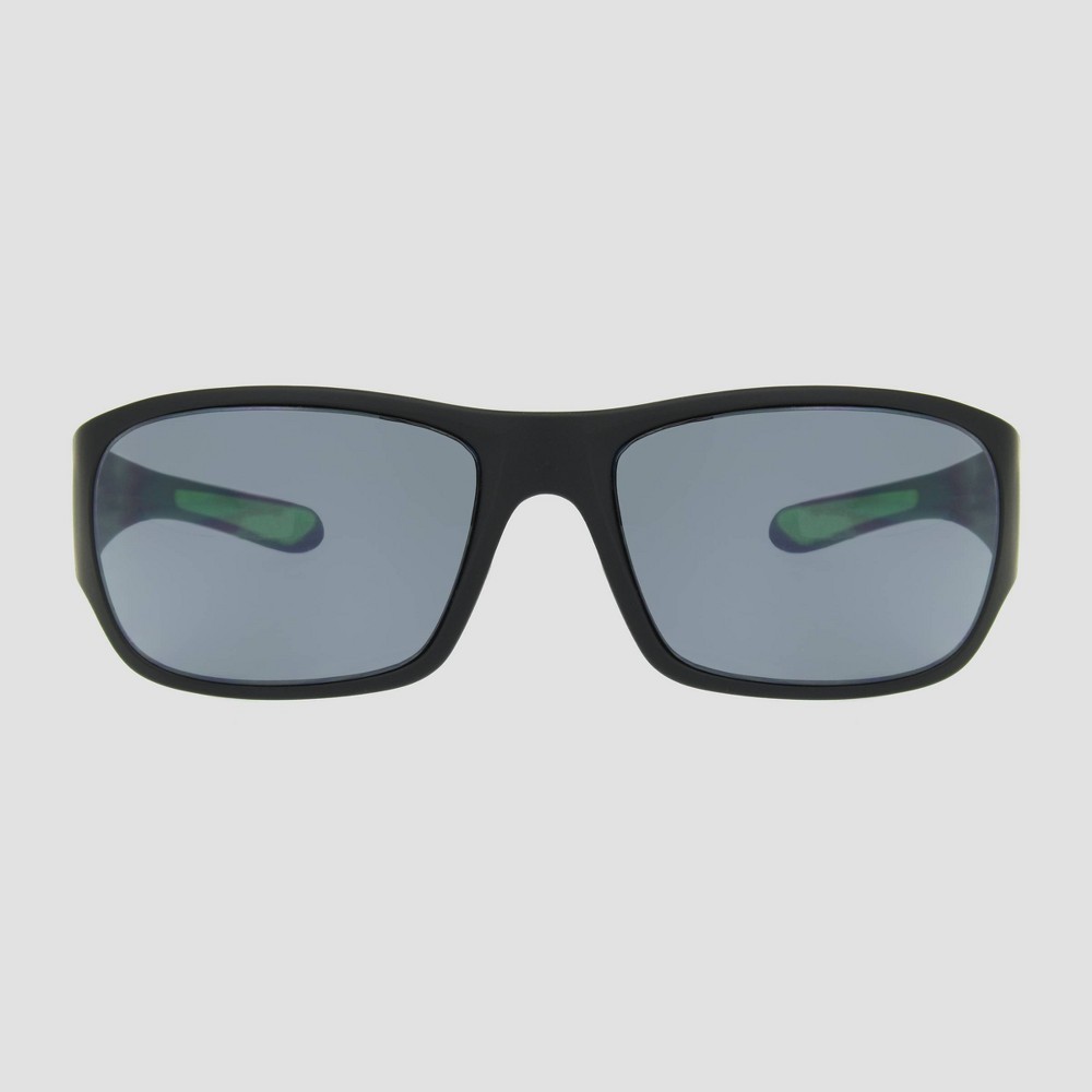 Photos - Sunglasses Men's Wrap Sport  - All In Motion™ Black green