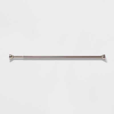 72" Rust Proof Stainless Steel Two-Way Mount Round Finial Shower Curtain Rod Brushed Nickel - Threshold™