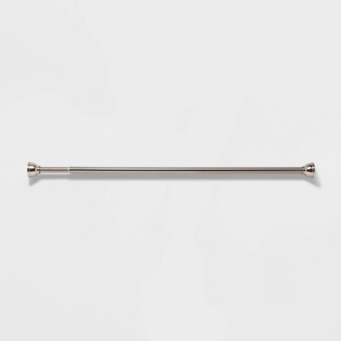72" Rust Proof Stainless Steel Two-way Mount Round Finial Shower Curtain Rod Brushed Nickel ...
