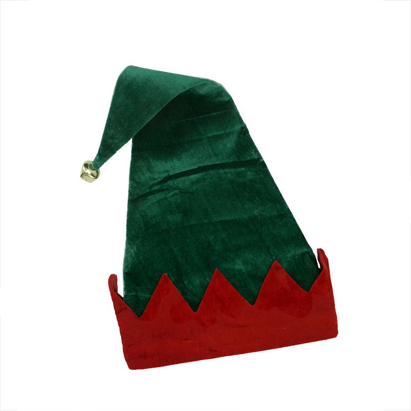 Northlight 22" Green and Red Unisex Adult Christmas Elf Hat Costume Accessory - One Size, 1 of 2