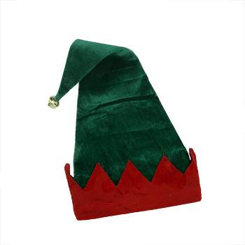 Northlight 22" Green and Red Unisex Adult Christmas Elf Hat Costume Accessory - One Size