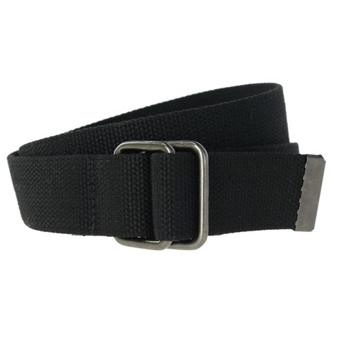 Ctm Cotton Adjustable Belt With Nickel Buckle, Black : Target