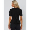 INSPIRE CHIC Women's Vintage Solid Victorian Puff Sleeve Steampunk Lace Up Blouse - 3 of 4