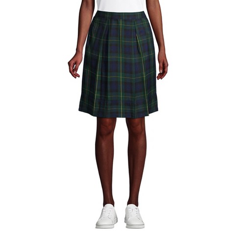 Lands' End School Uniform Women's Plaid Pleated Skort Top Of Knee : Target