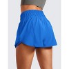 FIONECA Athletic Shorts for Women High Waisted Flowy Ruffle Skirt Overlay for Workout Running Tennis with Zip Pocket - 2 of 4