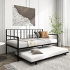 Tangkula Twin Metal Daybed Sofa Bed with Trundle & Lockable Casters for Living Room - 2 of 4