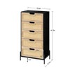 Whizmax Drawer Rattan Dresser,Modern Farmhouse Wood Storage Cabinet with Metal Handles,Chest of Drawers Closet Organizers for Bedroom,Living Room - image 2 of 4