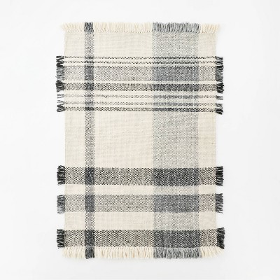 5'x7' Laurelhurst Indoor/Outdoor Plaid Rug Black/White - Threshold™ designed with Studio McGee