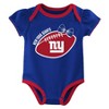 NFL New York Giants Girls' White 3pk Bodysuit - 4 of 4