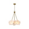 Rennnsan Brayden 6-Light Modern Brass Drum Round Chandelier with White Strie Glass - 4 of 4
