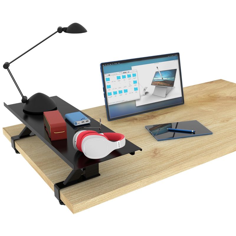 Stand Up Desk Store Clamp-On Adjustable Height Desk Shelf Monitor Stand, 4 of 5